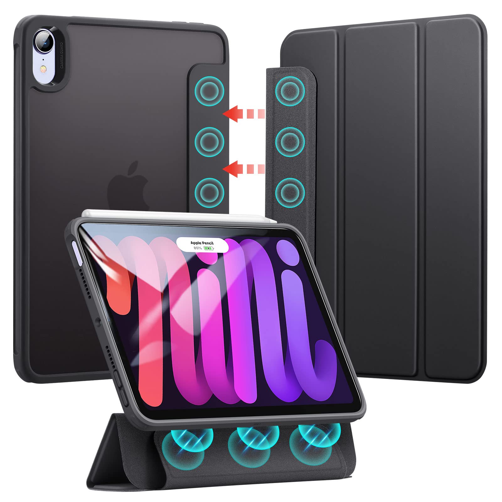 

Чехол ESR для iPad mini 7 (А17 Про, 2024) - Совместим с iPad mini 7-го/6-го поколения, Магнитный съемный гибридный чехол со съемными магнитами, Авто Сли