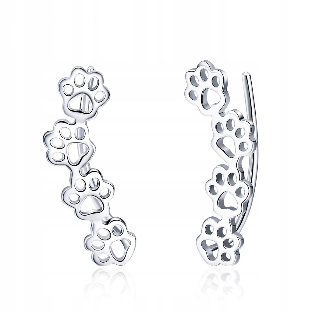 Delicate S925 Earrings With Dog And Cat Paw Prints, Animal