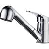 Pull-out kitchen faucet, 360° rotating kitchen faucet, sink faucet with column outlet and shower outlet kitchen 2 modes, single-handed chrome kitchen