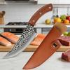 Hochkohlenstoffstahl Ausbeinmesser Fleischbeil Messer für Fleisch Gemüse Fisch Hähnchen Kochmesser Holzgriff Kochen mit Deckel