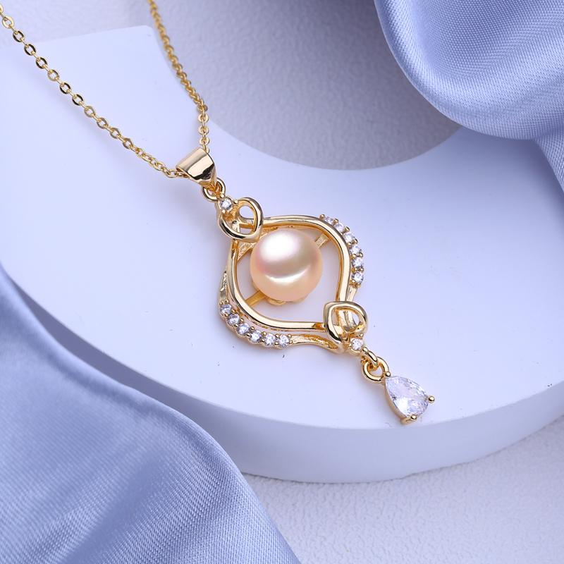 

FEEYOO натуральный пресноводный жемчуг ожерелья для женщин и девочек модный золотой цвет геометрический кулон подарок на день рождения розовый