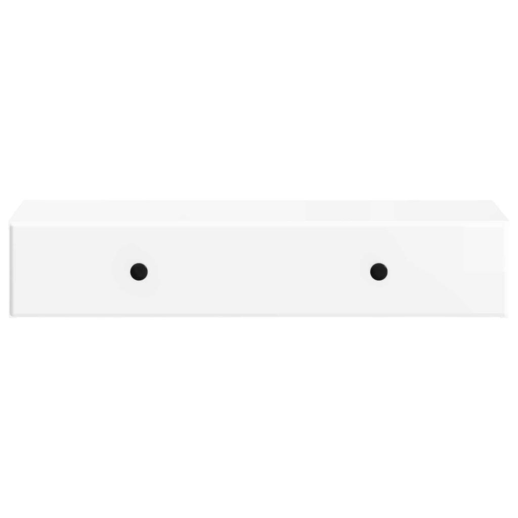 Wall Mounted Side Table High Gloss White 87.5 x 34.5 x 17 cm