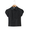 European and American women's clothing 1116 spring new product lapel retro waist casual versatile short-sleeved shirt top women