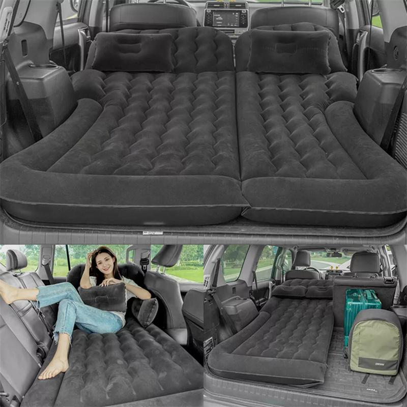 Tragbare SUV Reise Luftmatratze Kissen Aufblasbare Autobettmatratze Auto Campingmatratze Mit 2 Kissen Outdoor Campingkissen