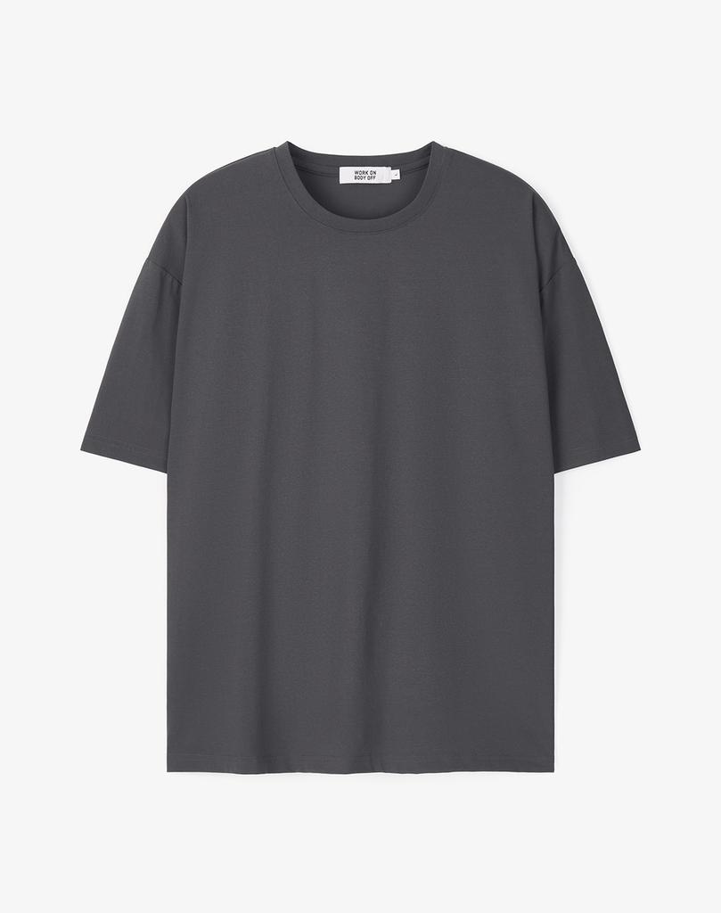 WORK ON BODY OFF Aquavit Cooling Solid Oversized Short Sleeve T-Shirt [Charcoal]