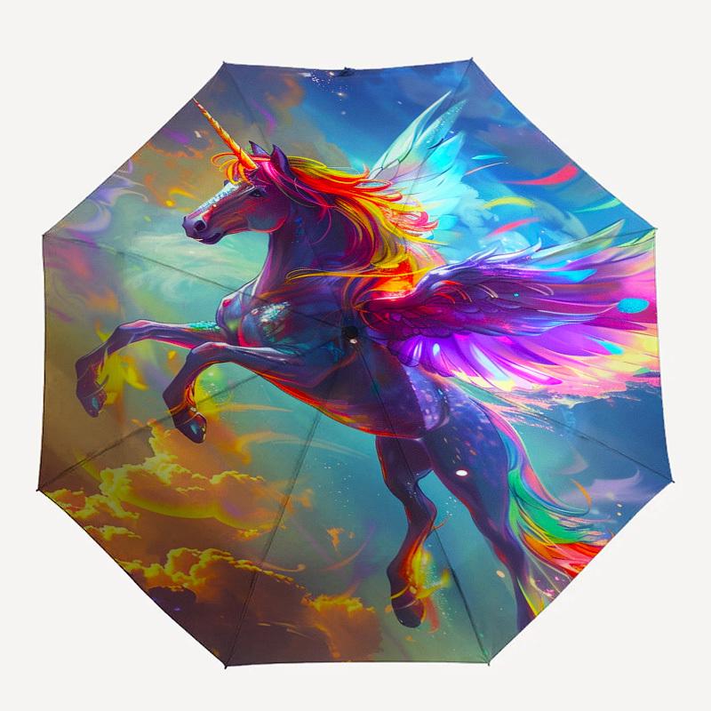 Unicorn, Fantasy- Automatic Umbrella,Suitable for Men and Women,Suitable for Birthdays, Christmas, Gifts for Fashion Lovers0926b