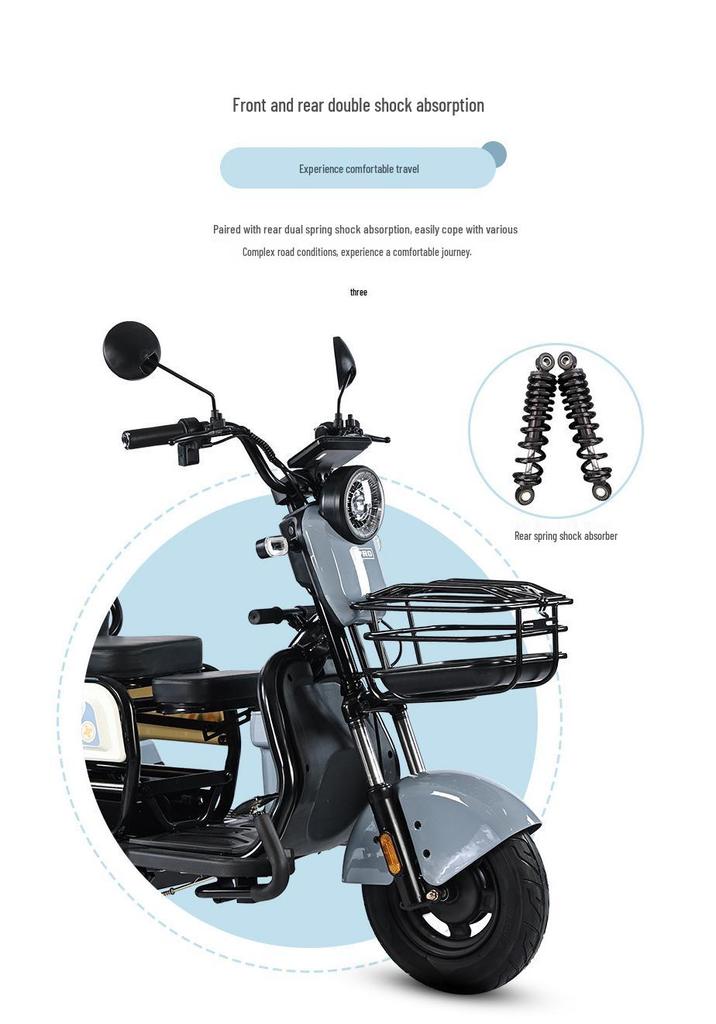 Electric Scooter Tricycle for Adults & Seniors: Compact, Reliable for Home Use & Child Transport