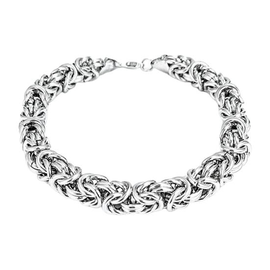 Unisex Byzantine Chain Bracelet Lobster Clip Closure Metal Polished Thick Lightweight Hip Hop Wrist Jewelry Shopping Work Party Dating