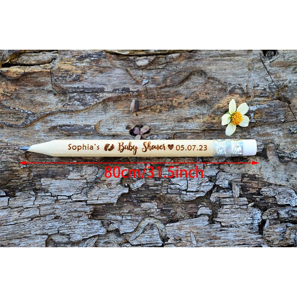 Custom 20Pcs Engraved Wooden Pencil Baby Shower Favors for Guests Rustic Baby Shower Wooden Pencils Kindergarten Back To School