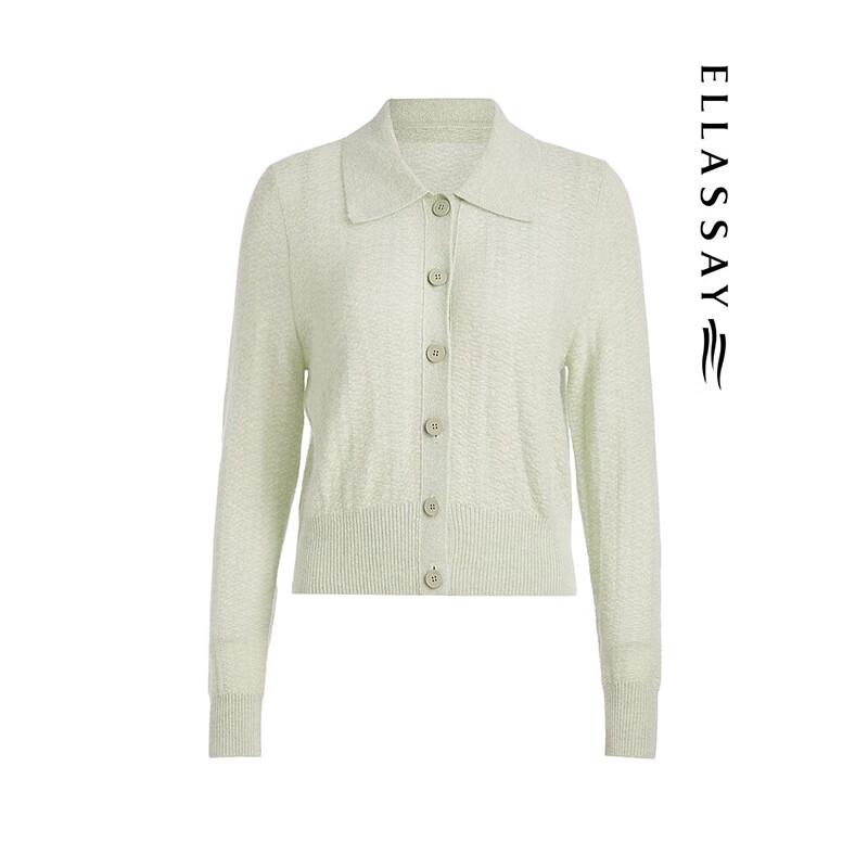 ELLASSAY Women's Slim-Fit Lapel Merino Wool Blend Knit Sweater