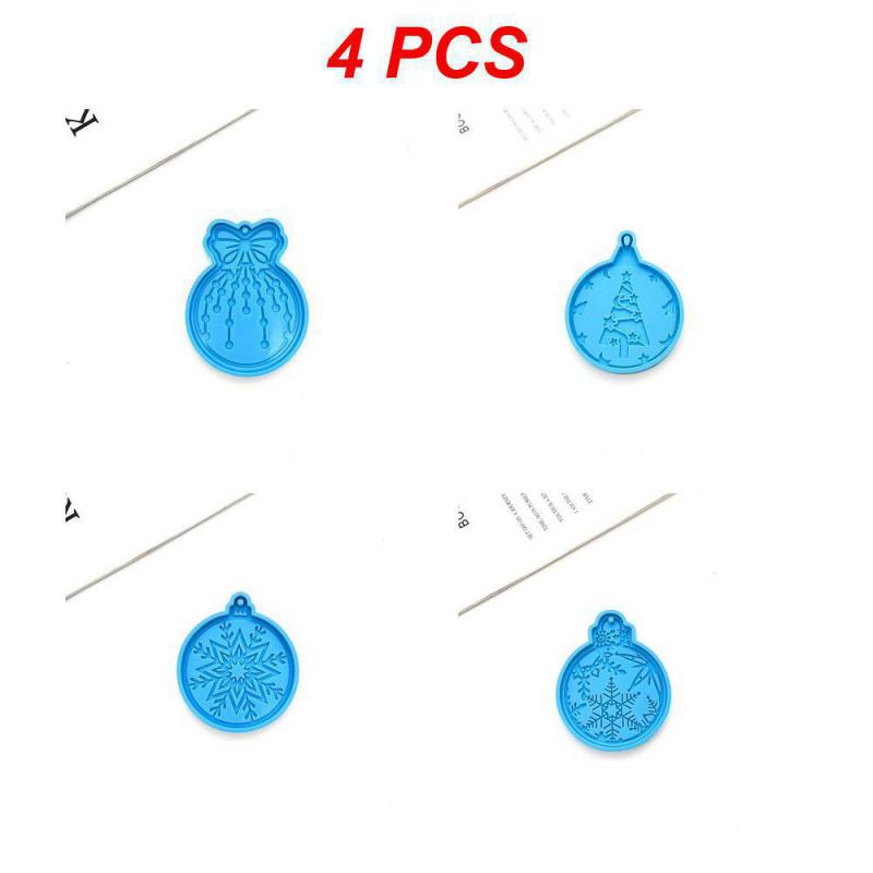 2/3/4PCS Glue Mold Christmas Flexible Need Heat Resistant Essential Baking Utensils Christmas Mold Round Manual Decorate