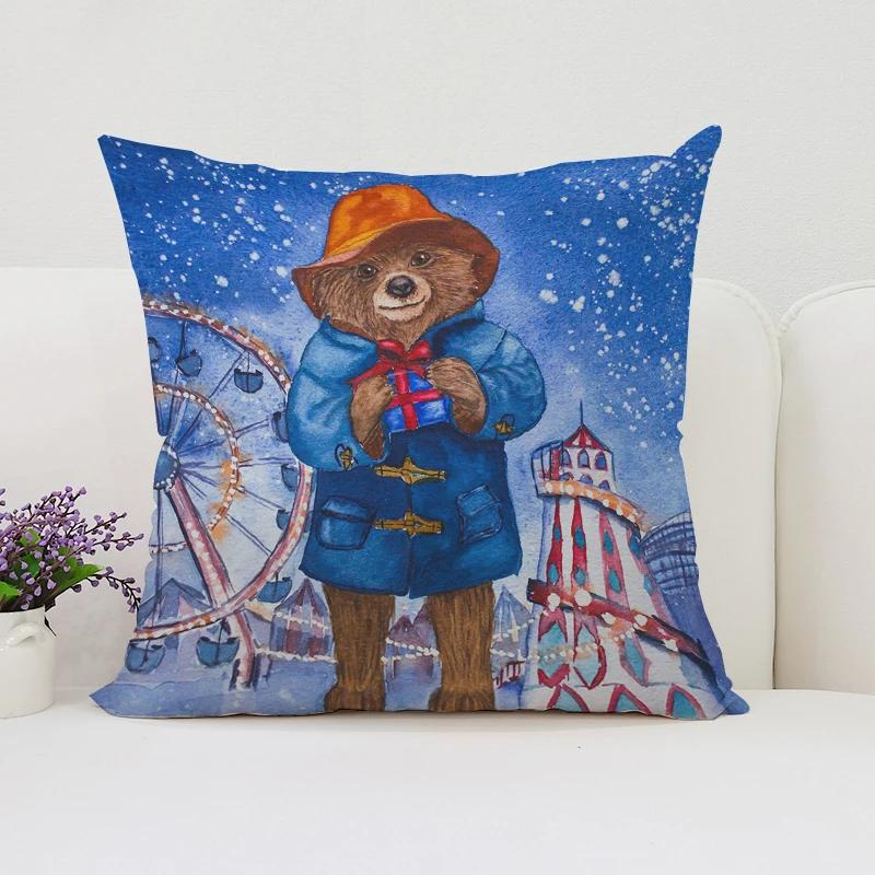 45X45Cm Sofa Decorate Paddington Bear Cushion Set With Double-Sided Printed Pillowcase And Chair Waist Cushion