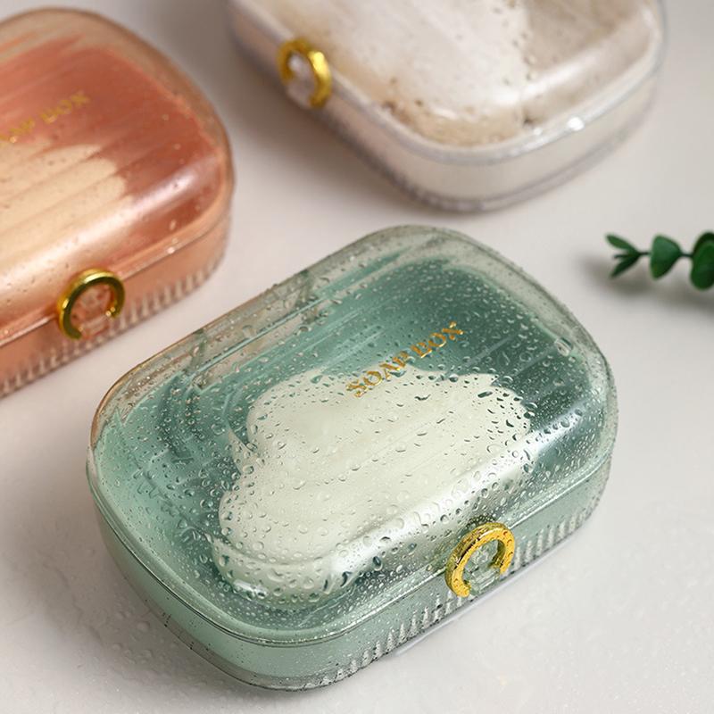 Travel Essentials Soap Holder With Lid,Leakproof Soap Dish With Drainage Layer, Portable Travel Soap Bar Case For Camping, Gym