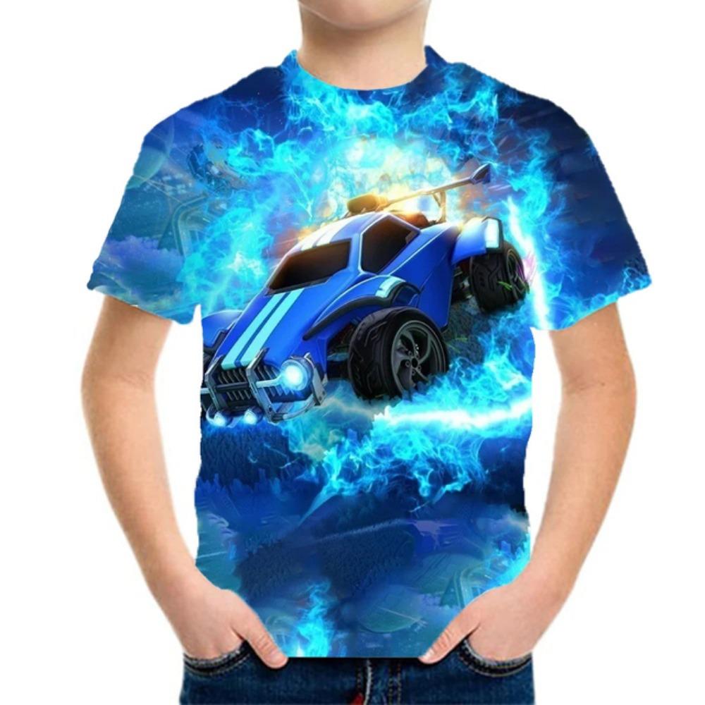 Racing Cars Graphic Printe T Shirts Boys Girls Gift Kids Short Sleeve Tops for Children Clothes From 2 To 8 Years Male T-Shirts