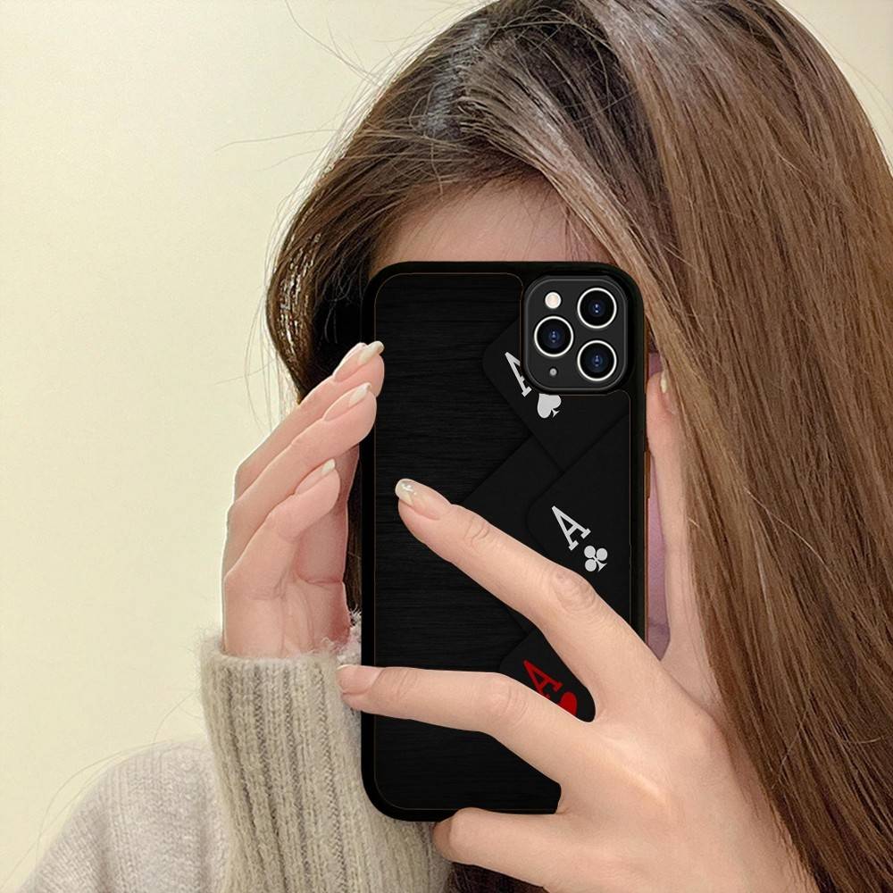 Poker Pattern Game Phone Case For IPhone 16 Pro Max 15 14 Plus 14 13 12 11 17 PC+TPU Cases Back Cover