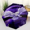 1PC Mysterious Snowy Owl Folding Umbrella Auto-Open Design 8 Iron Ribs Plastic Handle Foldable Sunshade Perfect Christmas Gifts