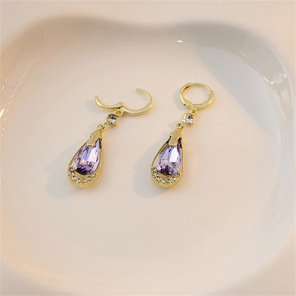 Grüne Farbe Zirkon Kristall Lange Quaste Wassertropfen Ohrringe für Frauen Temperament Koreanischen Schmuck Pendientes Boucle d'oreille