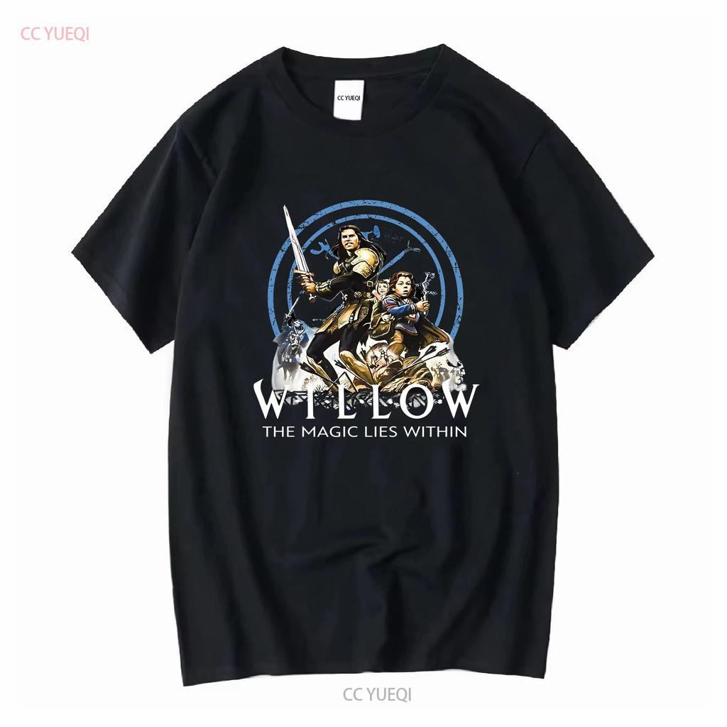 New Willow The Magic Lies Within Poster 1988 Movie Retro Mens Vintage T Shirt long or short sleeves vintage Washed Soft Stylish