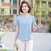 Yuzhaolin Women's Plus Size Embroidered Short-Sleeve T-Shirt