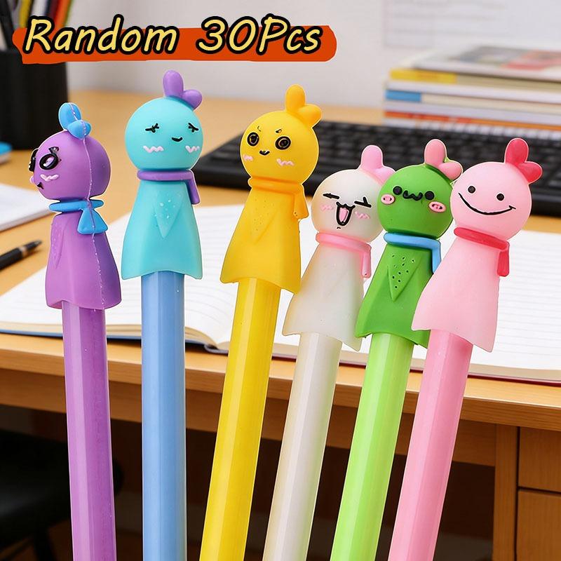 

2 Pcs Lovely Sunny Doll Neutral Pen Student Cartoon Water Pen Signature Creative Korean Stationery Kawaii School Supplies Random style2Pcs