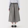 MUJI Women's Hemp Cotton Easy Long Skirt, Gray Stripe, BE1VBA5S, Women's XL