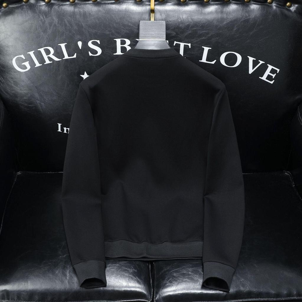 Sudadera de Hombre con Bordado de Dibujos Animados y Cuello Alto - Moda Urbana de Otoño, Jersey de Algodón de Manga Larga