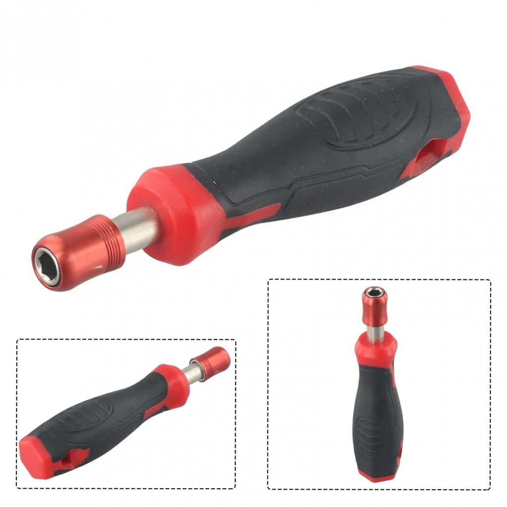 Length 135mm Screwdriver Handle Magnetic Red Black Self Locking