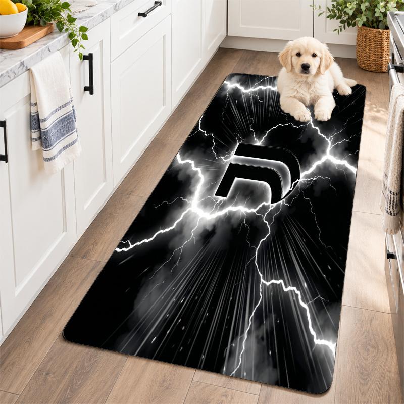 Flannel Kitchen Mat Juventus FC Soft Area Rug Non Slip Floor Carpet Home Decoration