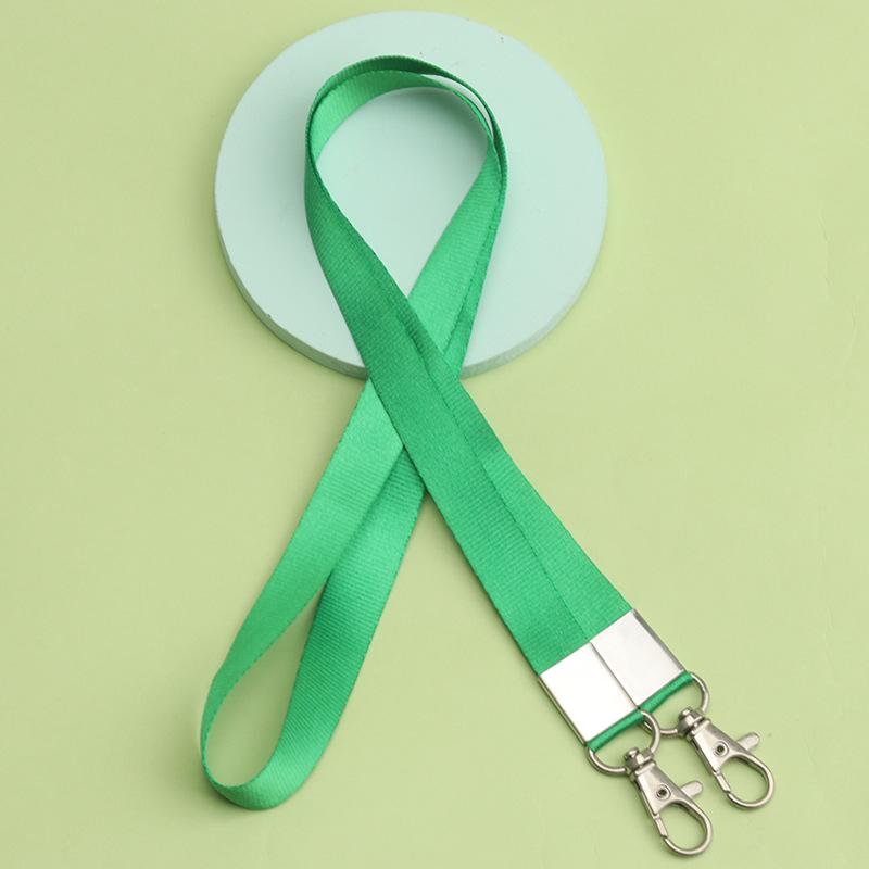 Double Hook ID Badge Lanyard with Double Buckle and Dual Clip Holder