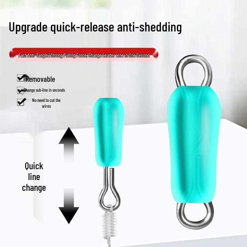 Eight-Character Anti-Tangle Silicone Auto-Winding Fishing Leader Connector.