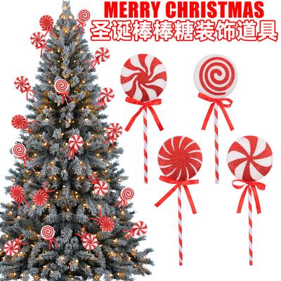 Colorful Christmas Lollipop Decoration, Creative Holiday Big Lollipop Candy Christmas Tree Decoration Props