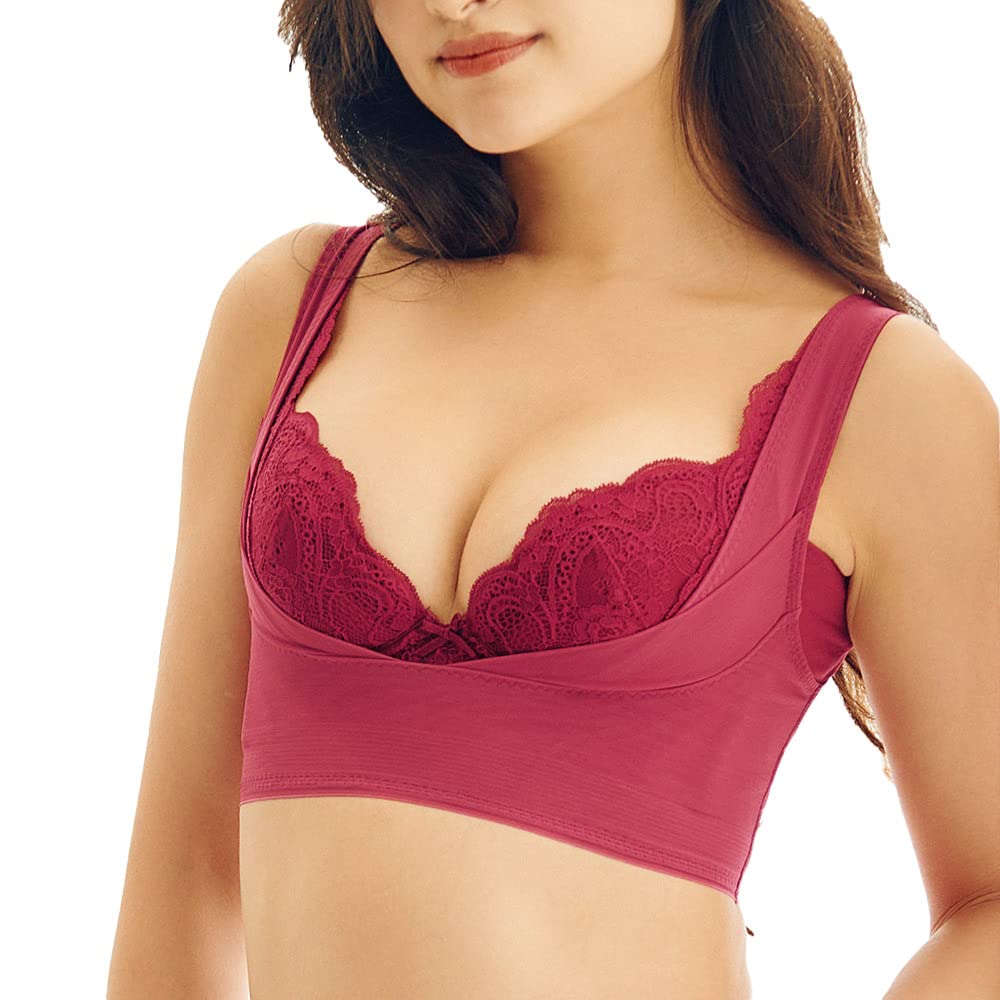 

Корректирующее белье для бюста Корректирующее белье Корректирующее белье Корректирующее белье Корректирующее белье для подмышек и спины Утягивающее белье Дышащее M Красный FT0367 [Glamour] [Toto