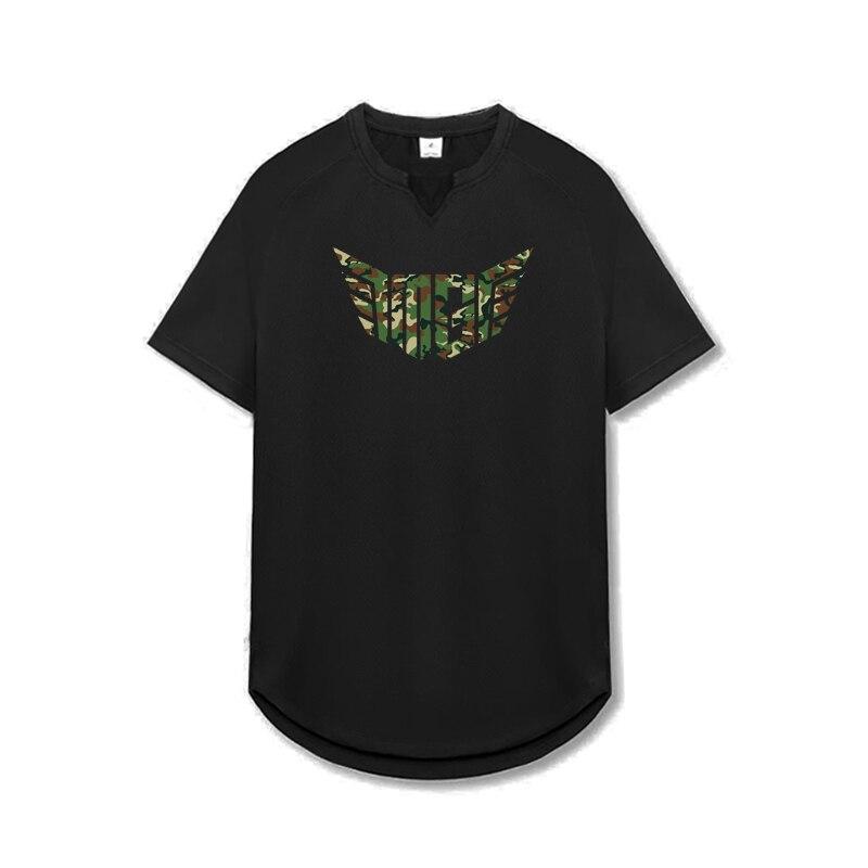 Muscleguys American Fitness Loose Short Sleeve Running Breathable T-shirt V-Neck Handsome Tops