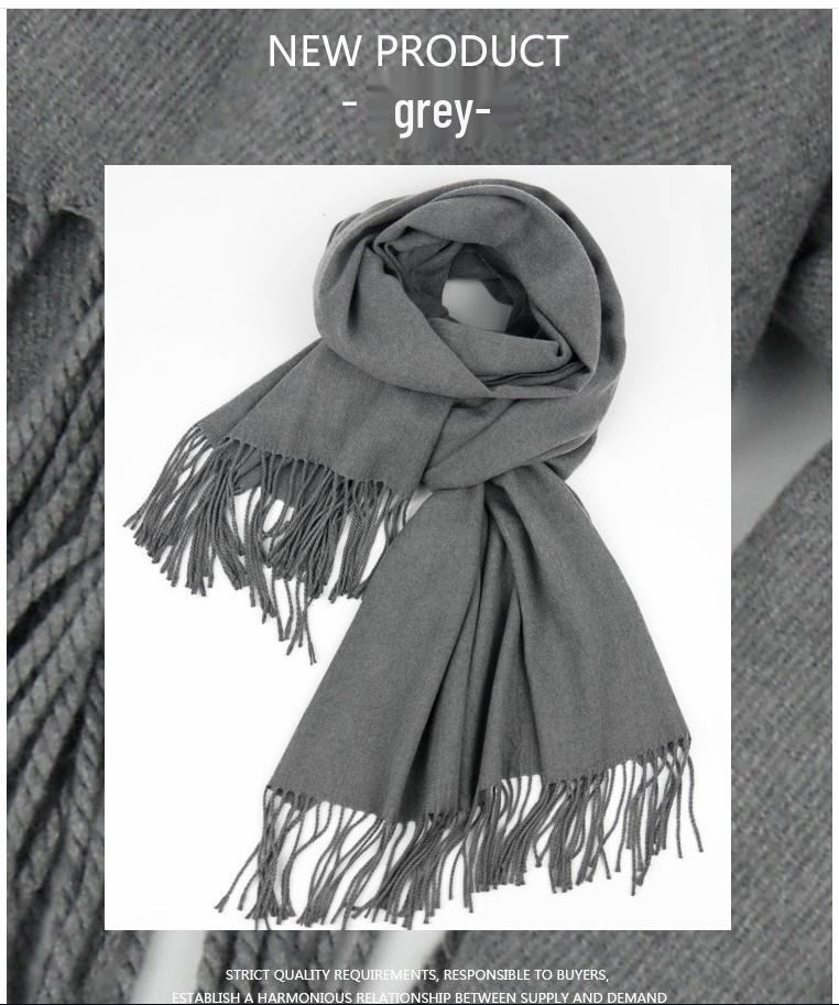 Women's Imitation Cashmere Winter Scarf - Thick Solid Color, Versatile Men's Shawl, Cashmere Wool Blend