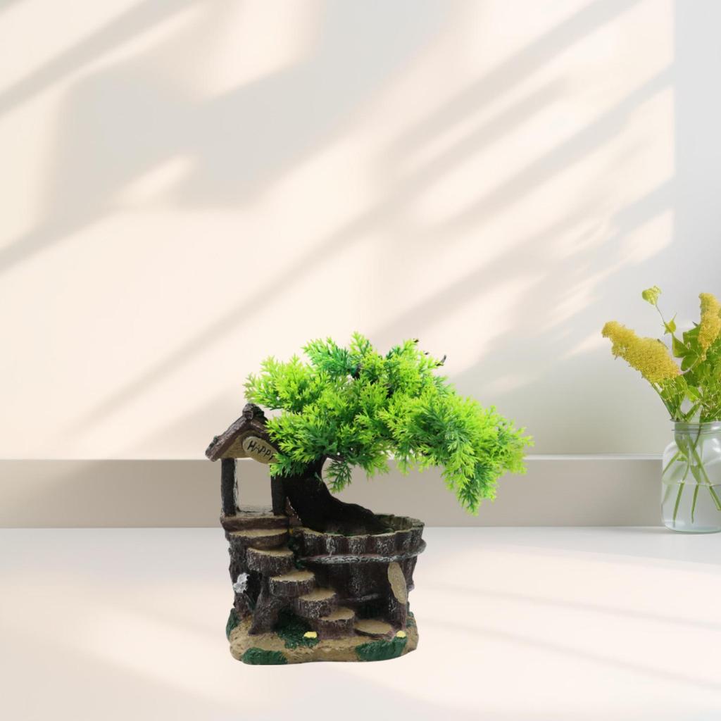 Fish Tank Landscape Ornament, Simulated Tree Ornament, Resin Aquarium Decoration, Fish Tank Decoration for Hiding Snails