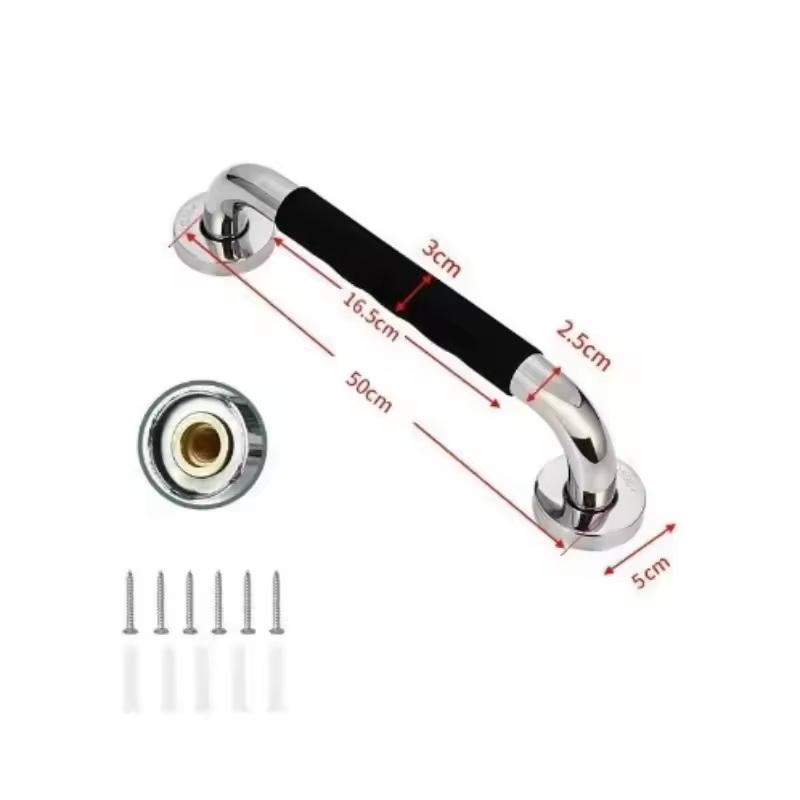 1Pc Grab Bar For Bathtubs And Showers 304 Stainless Steel Silicone Anti Slip Bathroom Safety Handle For Elderly Senior