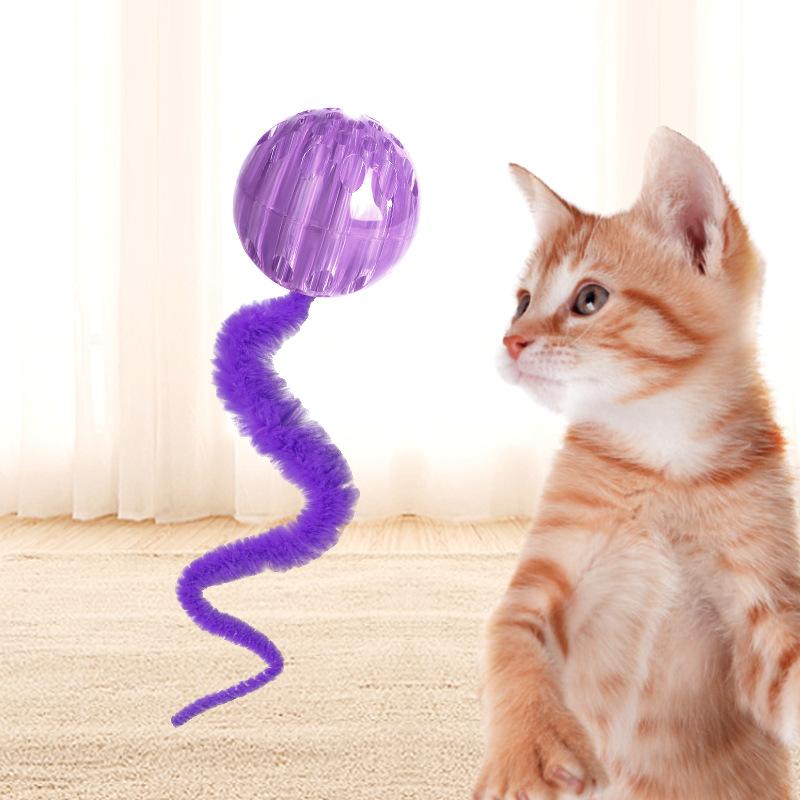 Palle Giocattolo per Animali Domestici, Bruchi Saltanti per Gatti, Impossibili da Mordere, Palle da Lancio Interattive e Resistenti in Gomma, Palle con Fori e Palle Saltanti