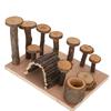 Hamster Exercise Toy Ladder Applewood Hamster Stairs Step Play Teeth Grinding Pet Supplies
