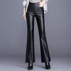 Women's Sheepskin Leather High-Waist Wide-Leg Pants - 2025 Autumn/Winter Collection