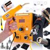 Stacja Lutownicza Hot-Air 858D Z Zszywaczem Do Plastiku – Wysoka Moc 700W | Zestaw 3 Dysz | 200 Zszywek W Walizce