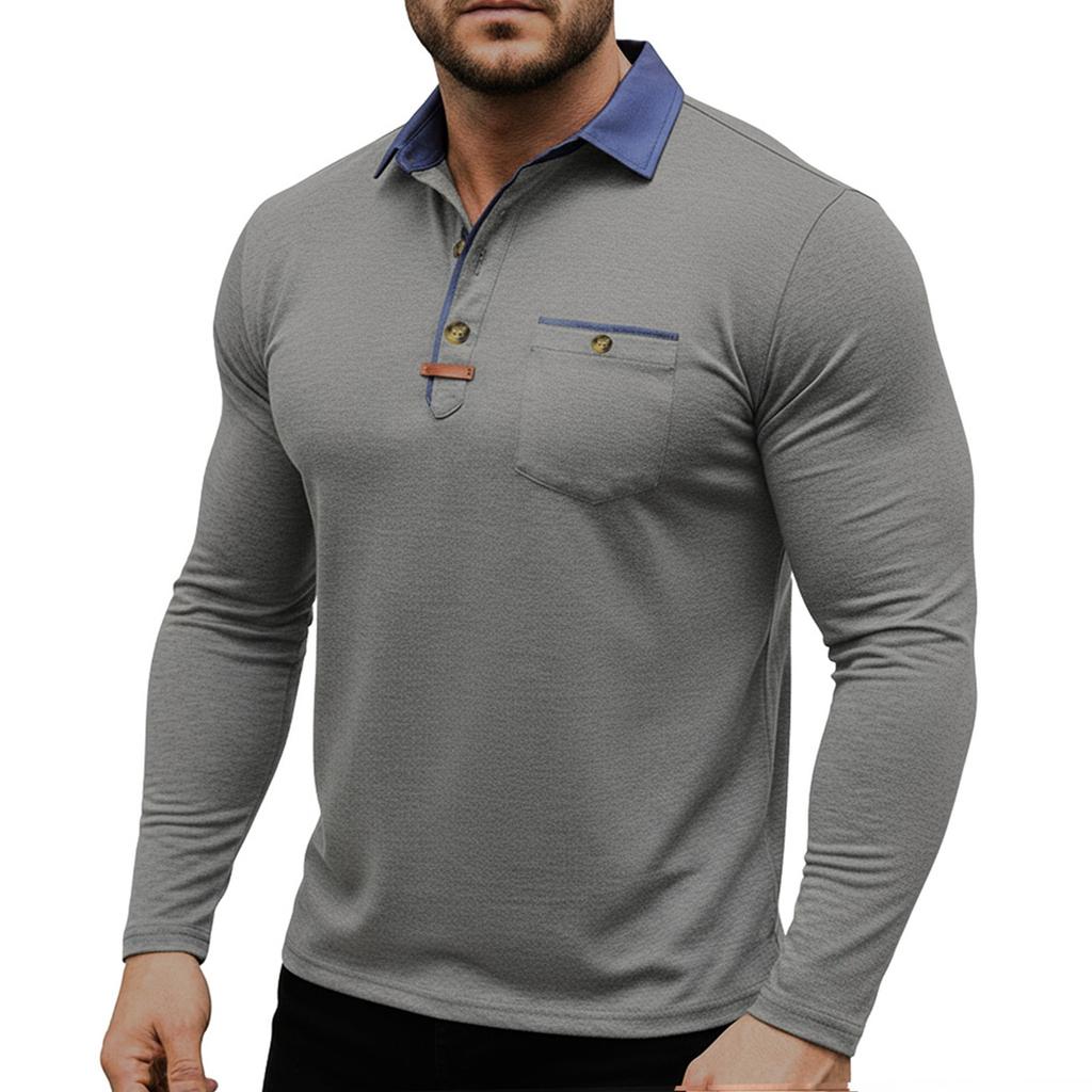 Herrfärg Långärmade Toppar Herr Casual Mode Långärmade Toppar