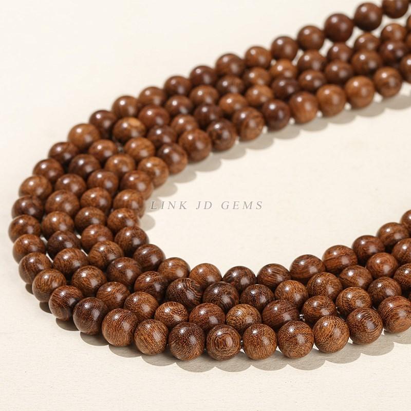 Natural Wood Bead Gold Silk Sandalwood Round Buddha Bead 6 8 10mm Pick Size For Jewelry Making Diy Necklace Bracelet Accessory