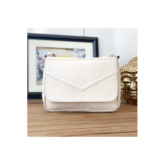 Taschen und Koffer Mittelgroße Damen-Umhängehandtasche aus echtem Leder.