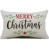 New Christmas Style Simple Letter Double-sided Printed Linen Pillow for Home Decoration, Sofa Waist Pillowcase