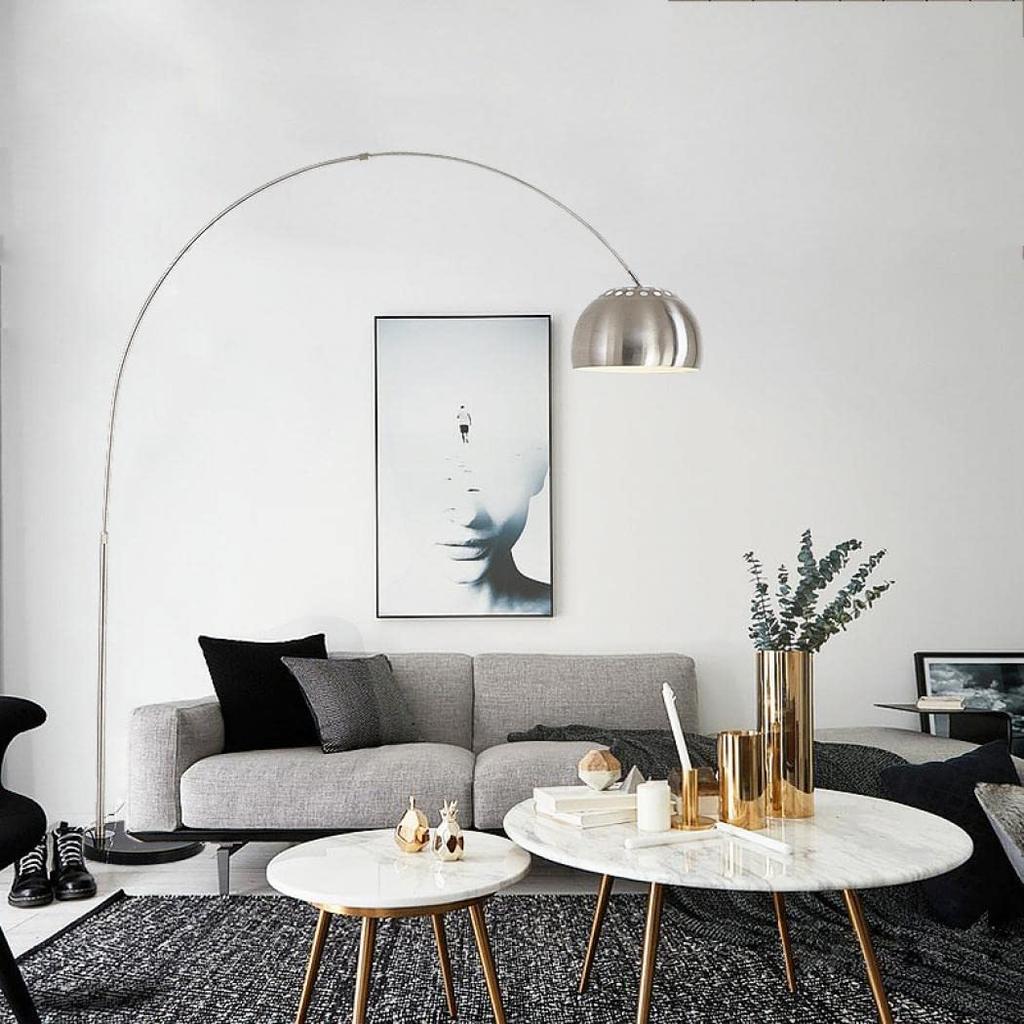 SPobeap Arched Floor Lamp, Stylish Nordic Design with Foot Switch, Remote Control, LED Bulb, Dimmable, Color-Changing, and Extendable, Perfect for