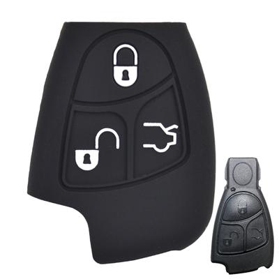 Custodia portachiavi in ​​​​silicone a 3 pulsanti per MERCEDES BENZ CLS SL CES CLASS Keyless Fob Shell Portachiavi in ​​​​pelle Portachiavi Protezione