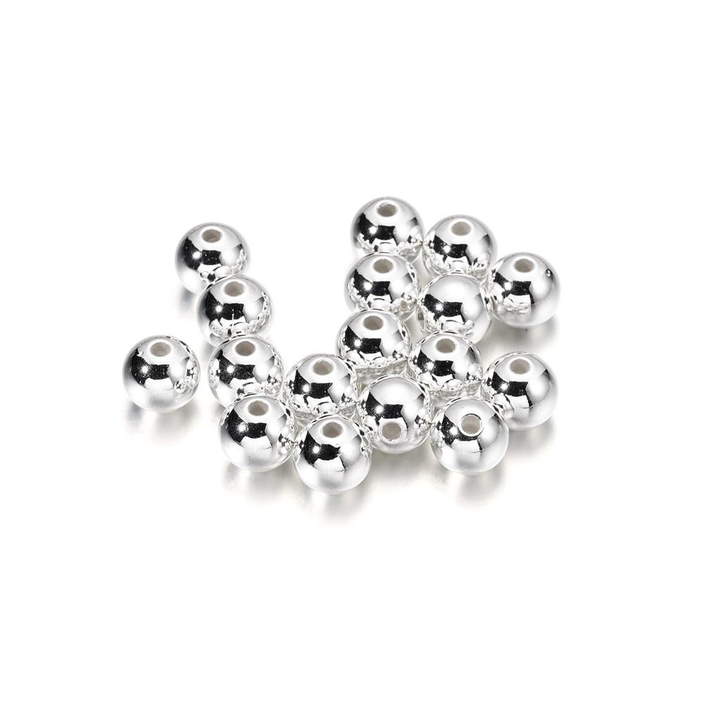 10-1000pcs/lot 3-20mm Straight Holes Acrylic Imitation Pearl Beige Bracelet Round Beads For DIY Craft Jewelry Making Supplies