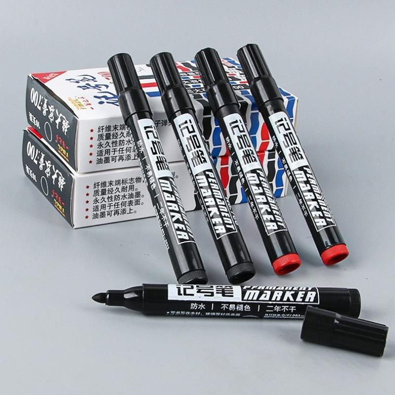 1/8/10Pcs Oil Marker Non-deletion Against Wate Quick Dry Permanent Markers for Art School Supply Black Marking Pen YQB02