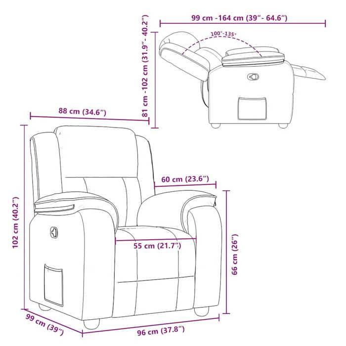 VidaXL Recliner Dark Brown Fabric, Armchair, TV Recliner, Stroller, Recliner for 4015705