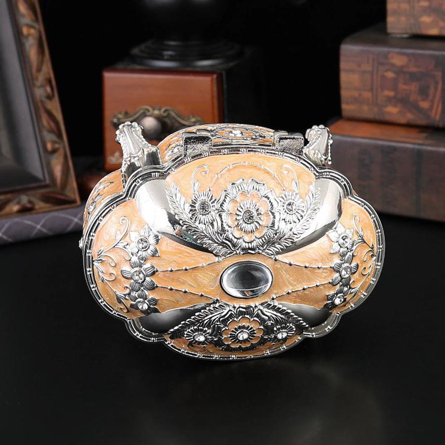 European Retro Metal Jewelry Box, Exquisite Enamel Necklace, Earrings, Jewelry Storage Box, Princess Jewelry Box.